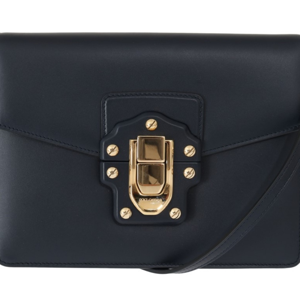 Dolce & Gabbana Blue Leather Lucia Messenger Bag